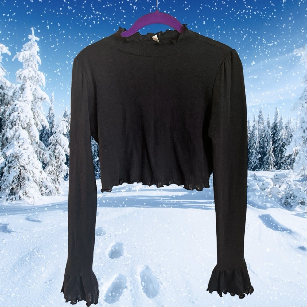 Intimately Free size Small Black Romantic Crop